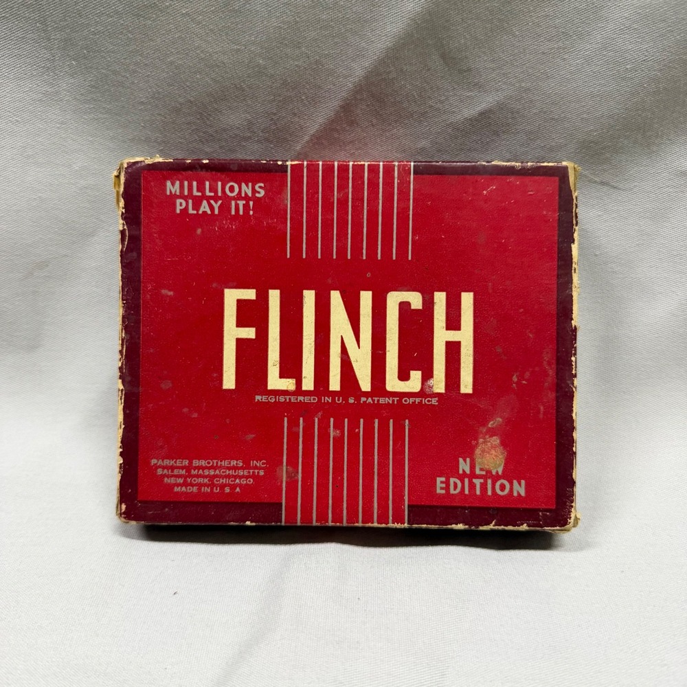 Vintage Flinch Card Game Parker Brothers New Edition Red Box A.J. Patterson